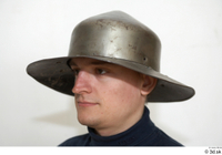  Photos Medieval Knight Kettle Hat plate Helmet 1 Head Kettle Hat plate Helmet Medieval helm army plate 0002.jpg